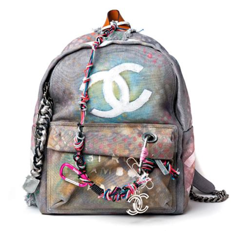 chanel bookbag kardashian wear|Chanel graffiti backpack.